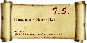 Timpauer Sarolta névjegykártya